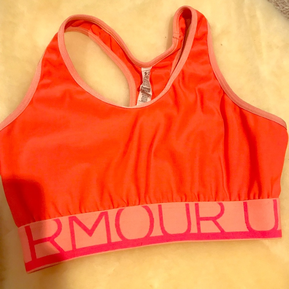 Orange Under Armour sports bra